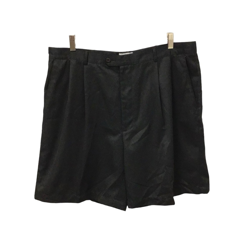 Windham Pointe Vintage Mens 8” Pleat Front Golf Casual Short, Black, size 38